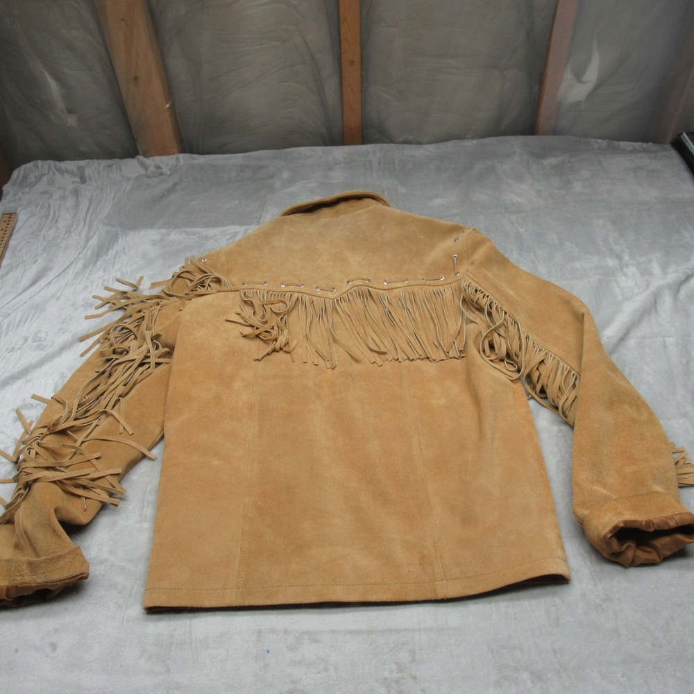 Tan Leather Fringe Jacket
